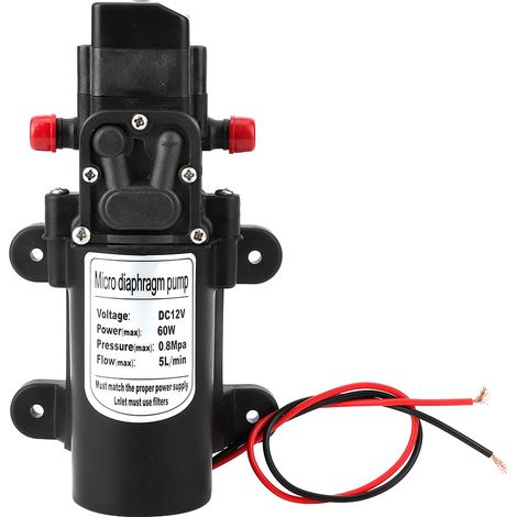 Pompa elettrica ad alta pressione per acqua, a microdiaframma, autoadescante, 12V, 60W DC, per autolavaggio, pompe a commutazione di pressione.