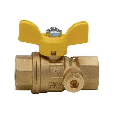 VALVOLA A SFERA PER GAS A PASSAGGIO TOTALE C/PRESA PRESSIONE FF Misura: 1"