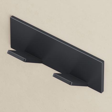 doporro Gancho Doble Adhesivo de Acero Inoxidable 304, Antióxido, Antideslizante y sin Taladros, Ideal para Dormitorio, Cocina y Baño, Negro Mate, Stalo-02 (1/5)