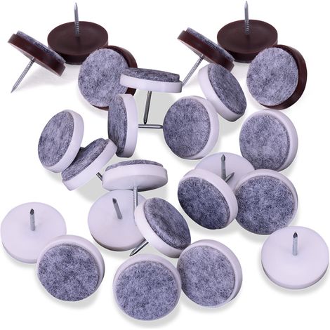 24 Filzgleiter Möbelgleiter mit Nagel 24mm Durchmesser für Stühle Tisch etc. - Parkettschoner Bodenschoner