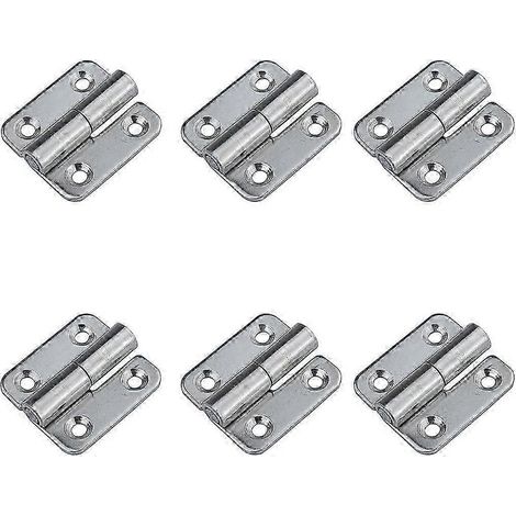 Lot de 6 charnières amovibles 1,5 petites charnières à glissière, charnières de porte amovibles en acier inoxydable 304, main droite (1/4)