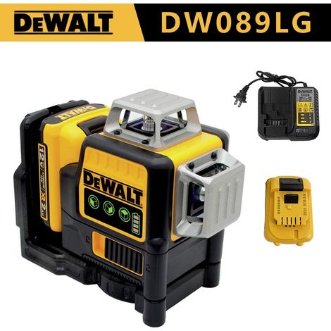DEWALT DW089LG Livella Laser Multilinee Verde 12V 3x360° - Kit Completo con Batteria