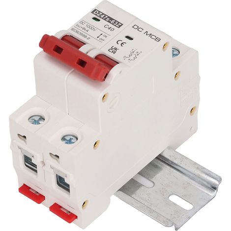 Disjoncteur bipolaire CC 1000 V, disjoncteur 40 A, pouvoir de coupure de 6 kA pour usage domestique (1/5)
