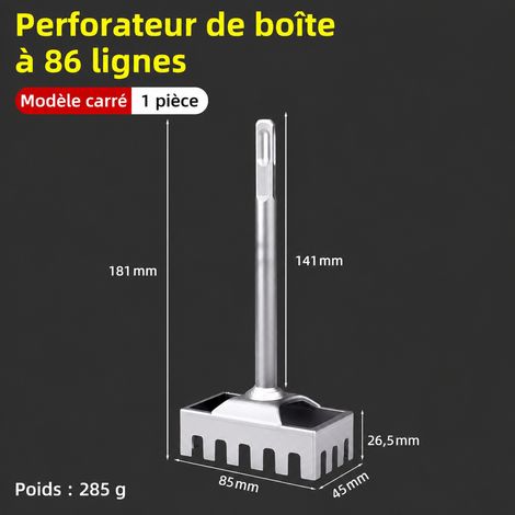 Trépan carré renforcé à queue carrée pour boîtier 86 et saignée murale - 1 pièce 1 200 g – Livraison gratuite