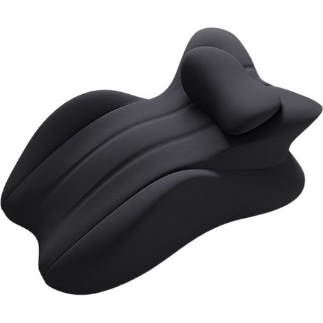 Lendenkissen, ergonomisches Kissen für Rücken und zum Lesen – waschbarer, atmungsaktiver, ergonomischer Bezug, Schwarz