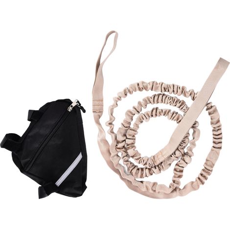 Sangle de remorquage pour vélo en nylon robuste réglable portable corde élastique de traction pour cyclisme extérieur couleur kaki