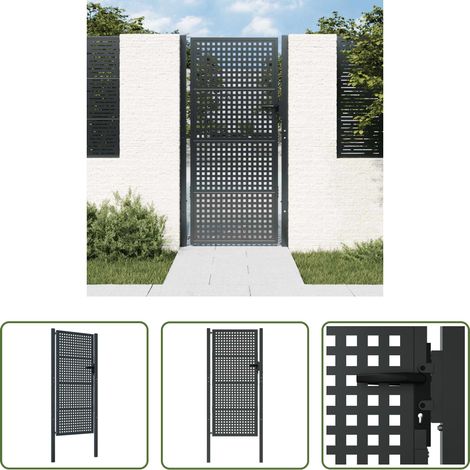 vidaXL Anthrazit -  Gartentor Anthrazit 100x200 cm Stahl