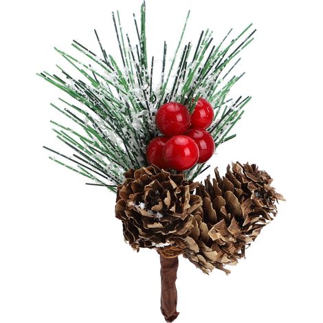 Lot de 10 mini sapins artificiels 8,5 cm, aiguilles de pin n°3, pommes de pin + PVC, décoration de Noël pour suspension (lot de 200 minimum). (1/5)