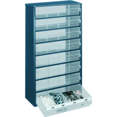 raaco Kleinteilemagazin B 306 x T 150 x H 552 mm Stahlblech mit Gummifüßen - 137416