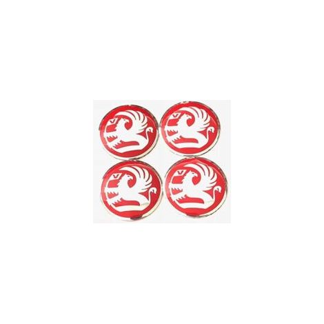 Passend für rote Vauxhall Radkappen, 60 mm, 4er-Set, für die Modelle Insignia, Corsa, Meriva und Vectra.