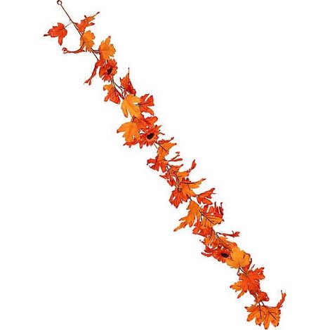 Guirlande décorative de feuilles d'érable orange, style champêtre, 170 x 15 x 15 cm (66,9 x 5,9 x 5,9 po), 1 ensemble (1/5)