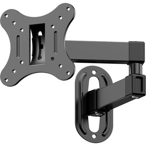 Support TV mural orientable et inclinable 14-27 pouces – VESA 75x75/100x100mm jusqu'à 10 kg – Installation facile sur tous murs (1/5)