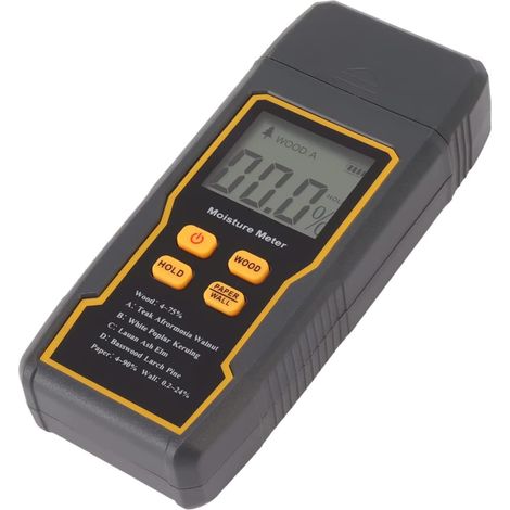 Humidimètre pour Bois (écran LCD) - Humidimètre numérique, pour bâtiments en béton de Bois - Capteur d'humidité Mural Testeur d'humidité numérique