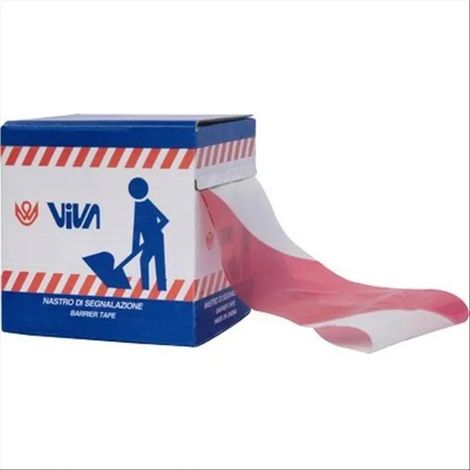 Ruban de signalisation viva srl 70 mm rouge blanc 200 m