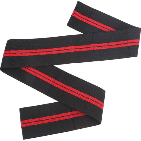 Bracelet de soutien pour coude sportif, bandage élastique ajustable, manchon de compression noir et rouge rayé (1/5)