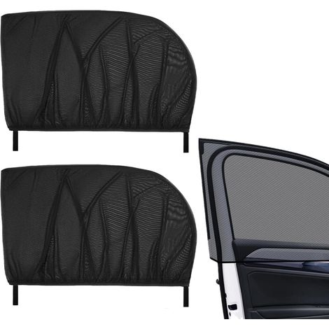 2 Pièces Moustiquaire Fenêtre Voiture, Moustiquaire Voiture Fenêtre Latérale, Moustiquaire Auto Universelle Élastique Respirante, Filet Anti-Insectes Installation Facile pour Camping Voyage (1/5)