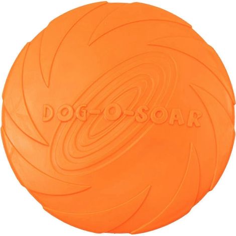 Jouet pour chien en caoutchouc souple pour l'entraînement : robuste, durable, léger et interactif.-Orange 22cm (1/5)
