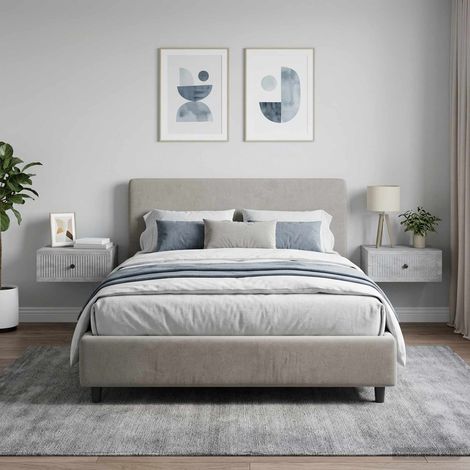 vidaXL Bedside Cabinet 2 pcs Concrete Grey 49 x 34.5 x 20 cm (1/5)
