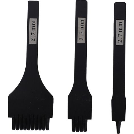 Ensemble de trois pièces de 2,7 mm à vendre, poinçon plat oblique noir, poinçon européen, poinçon français, articles en cuir faits main, couture du cuir, outils de perforation, poinçon diamant, électr (1/5)
