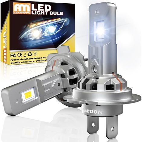 H7 LED Bulb, 90W 18000LM CSP 6000K White H7 LED Bulb for Headlight DC 12V 24V Car and Motorcycle, 1:1 Mini Replacement for Halogen and Xenon Lamps, Error, 2 Bulbs (1/5)