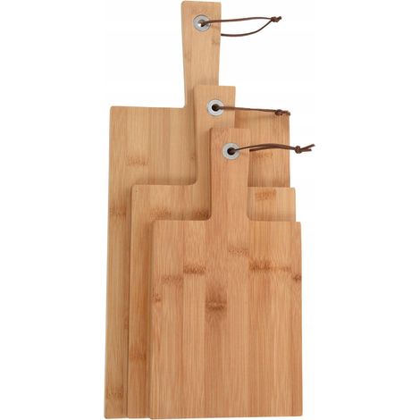 Juego de 3 tablas de cortar de bambú natural, de varios tamaños (30-45 cm). (1/5)
