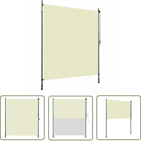 The Living Store Store roulant d'extérieur 200 x 270 cm Crème - Store Extérieur - Stores Verticaux - Intimité Jardin - Ombre Terrasse - Store Manuel (1/5)