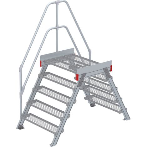 Euroline 512 Überstieg 60° 1000mm Stufenbreite 2x5 Stufen Stahl Gitterrost