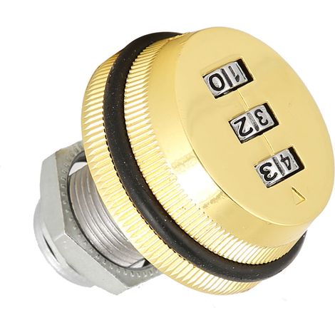 Serrure à combinaison 3 chiffres en alliage de zinc pour tiroir ou boîte aux lettres, couleur dorée, 30mm (1/5)