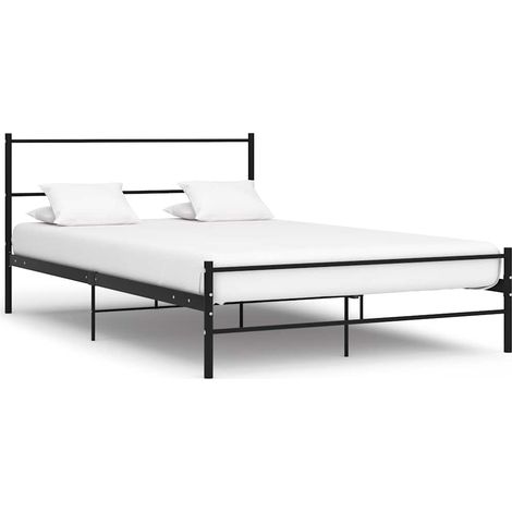 Bed Frame  Black  Metal  140x200 cm  Durable  Bed Frame vidaXL