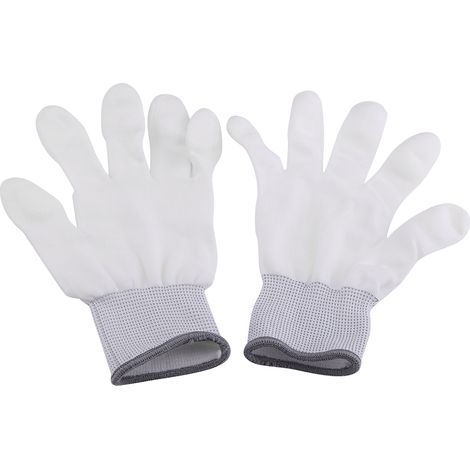 1 Pair Anti Static Antiskid Glove PU Coated Finger Part (L)
