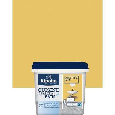Peinture Cuisine & Salle de Bain RIPOLIN Jaune peske 0,75 L