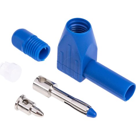 Fiche banane 4 mm RS PRO Bleu Mâle 20A 1000V (1/5)