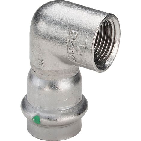 Viega Sanpress Inox-Raccordo a gomito di transizione a 90 gradi, d 54mm, Rp 2 acciaio inossidabile modello 2314.2, 437077