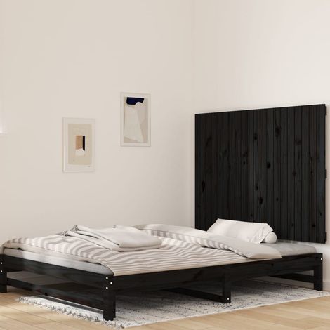 Wand-Kopfteil Schwarz 127,5x3x90 cm Massivholz Kiefer vidaXL