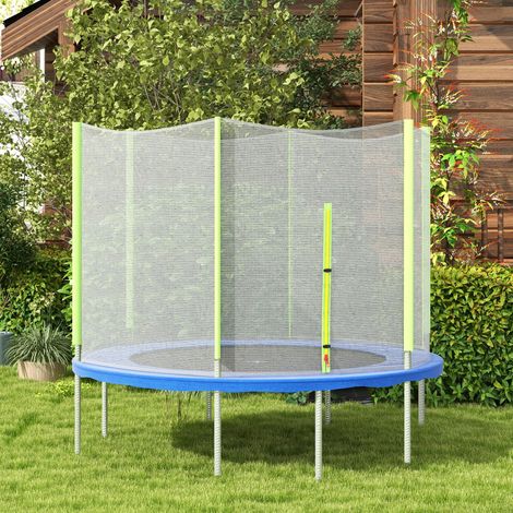 Trampolin-Sicherheitsnetz Ø244 für den Außenbereich mit UV-Schutz und Reißverschlusstür für 6 gerade Stangen, Grün