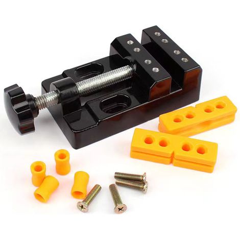 Sollbry Mini-Tisch-Bankschraube, Universal-Bohrmaschine, Bank-Backenbrett-Kragen für Schmuck, Kernuhr, DIY-Reparatur, Skulptur, Handwerk, Mutter (1/5)