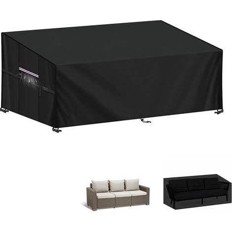 Outdoor Sofa Cover Protective Cover for 2-3 Seater Sofa Outdoor Furniture Covers for Garden Sofa, Waterproof Protective Tarpaulin for Pallet Sofa, 160 x 85 x 71/61 cm