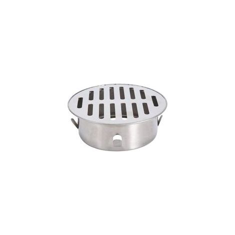 Siphon de sol, siphon de sol rond, 1 pièce couvercle de siphon de sol en acier inoxydable siphon de sol antiblocage pour balcon pour utilisation dans la cour extérieure 12,8 12,8 cm (bo (1/5)