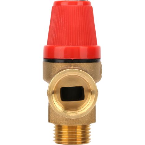 Soupape de sécurité en laiton de qualité supérieure G1/2'', filetage DN15, à ressort, pour fournaise (3 bar DN15) (1/5)