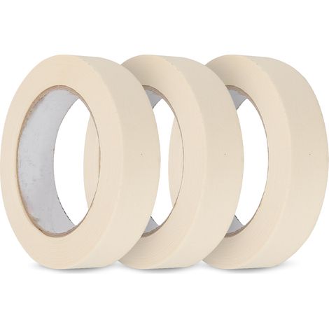 Dapetz ® Premium Masking Tape 3 Rolls (19mm X 35m) White Masking Tape Painting Tape For Painters, Decorators Professional DIY Use Painting Office Home Crafts and More (1/5)