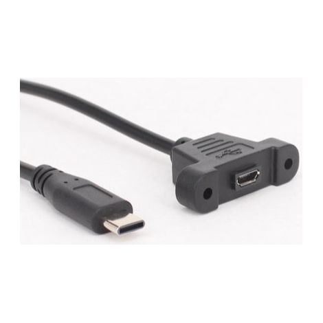 Android Typ-C Stecker auf Micro-Buchse mit Schraublöchern zur Befestigung von Daten- und Ladekabeln an Gehäuseteilen. (1/5)