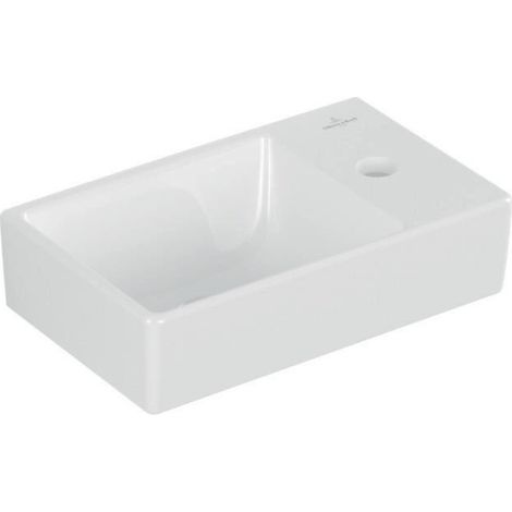 Villeroy & Boch Avento - Lavamanos 36x22 cm, sin rebosadero, 1 orificio para el grifo a la derecha, CeramicPlus, blanco alpino 43003LR1 (1/5)