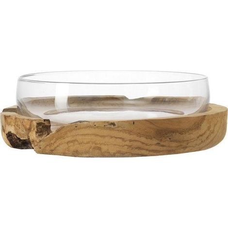 Leonardo bol vase en bois et verre marron 39 cm (1/2)
