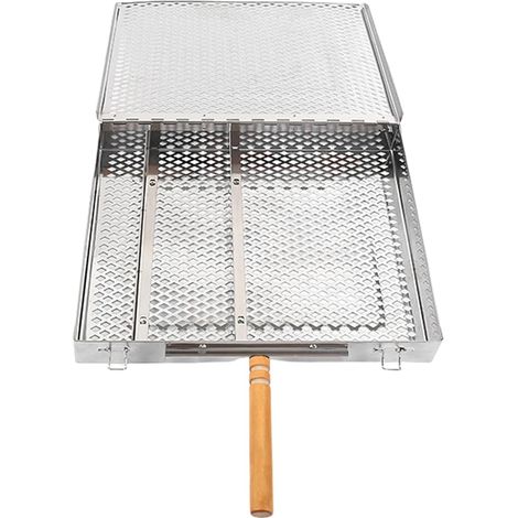 Panier à griller pliable pour barbecue - Acier inoxydable antiadhésif pour poisson, légumes, viande - Accessoires de camping (1/5)