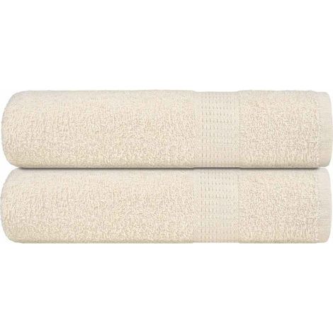 FROGN Badetücher, 2er-Set, cremefarben, 100 x 150 cm, 360 g/m² (1/5)