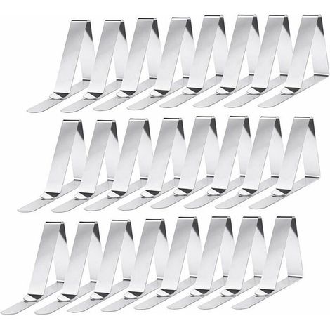 Set mit 24 Tischdeckenklammern aus Edelstahl, federbelastete Tischdeckenklammern (1/5)