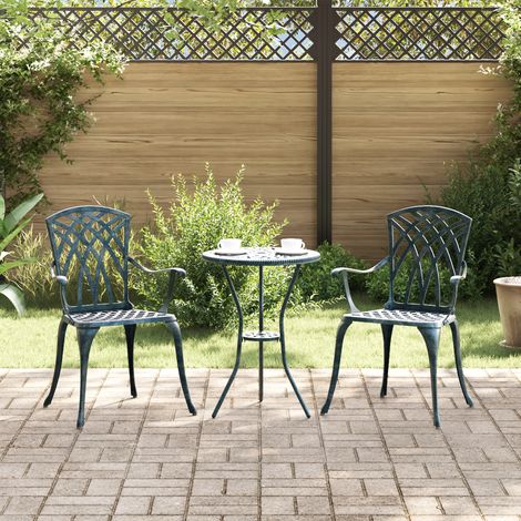 Gartenstuhl 2 pcs Grün 55 x 56,5 x 91cm Aluminium vidaXL (1/5)