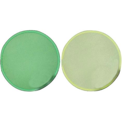 Lot de 2 ventilateurs ronds pliables, portables, faciles à utiliser et peu encombrants : 1 vert et 1 jaune. (1/5)