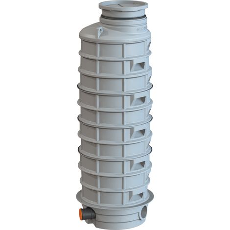 -Rückstauschacht LW 1000 Zulauf DN 150, Auslauf DN 150, 3180 mm