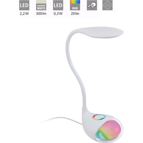 Lampada Da Tavolo Moderna Cabado 1 Policarbonato Bianco Luce Led Integrato 2,4W (1/5)